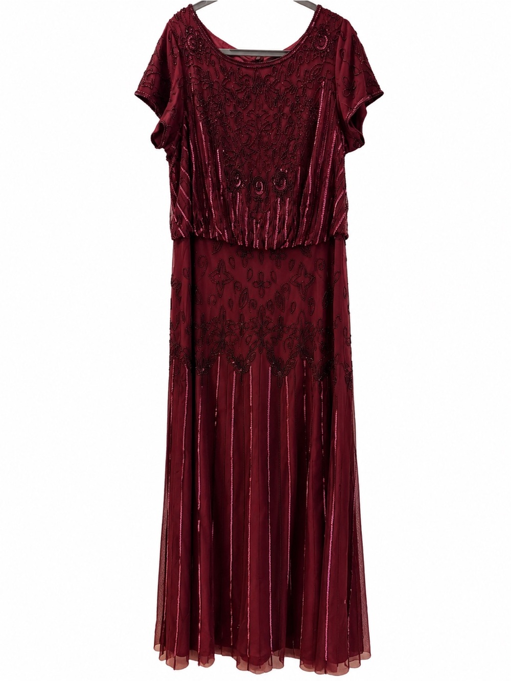 Adrianna Papell Cassis Beaded Blouson Gown, 18W